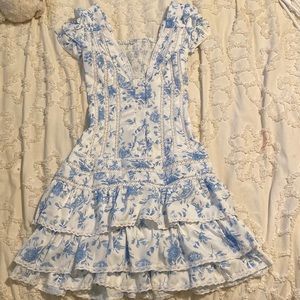 Floral china print dress, size s!